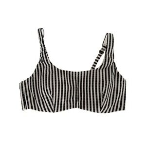 Athleta Seersucker Scoop Neck Bikini/Swim Top 36D/DD